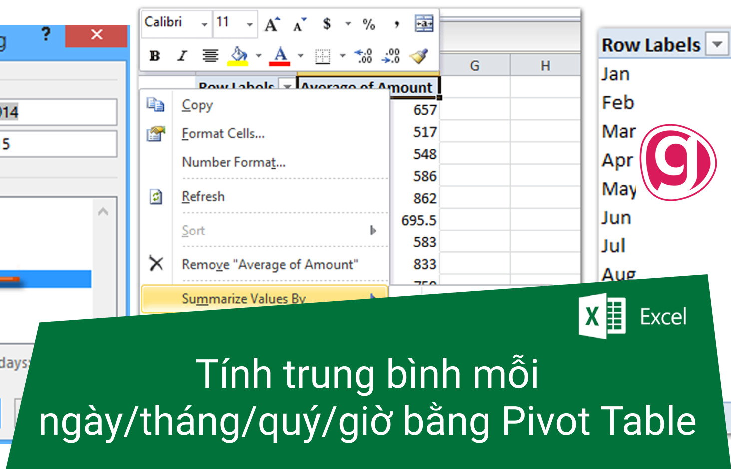C ch ch t nh trung b nh ng y th ng qu gi b ng pivot table trong excel