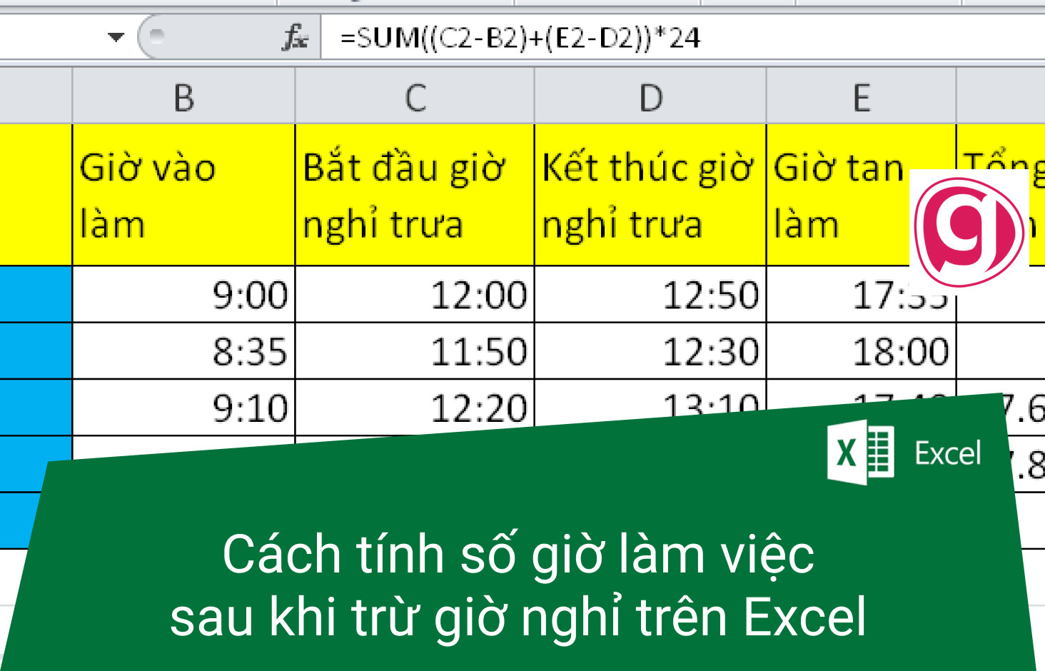 Tính ngày làm việc trong Excel - Ngày làm việc giữa hai ngày