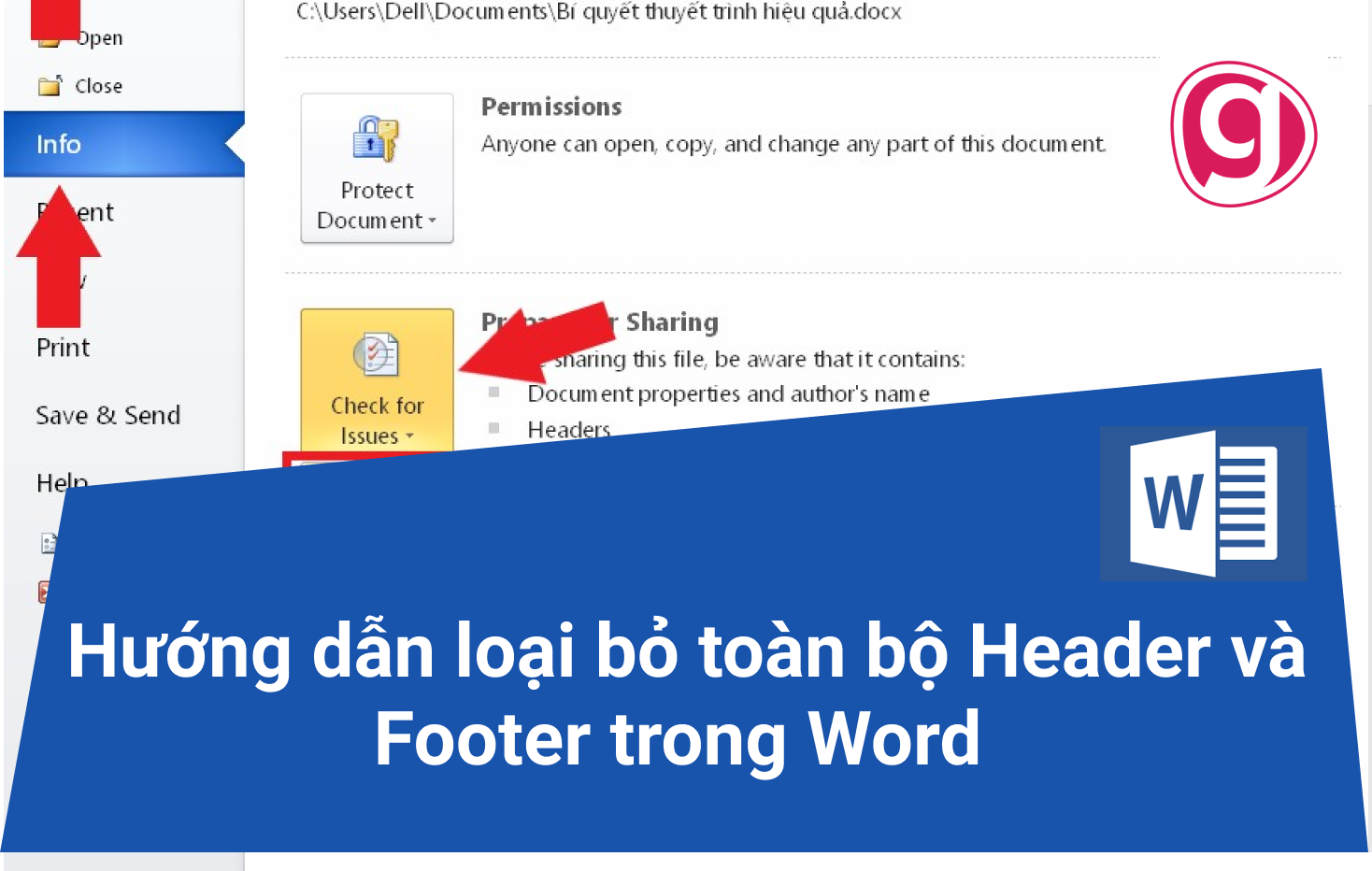 cách bỏ header and footer trong word 2016