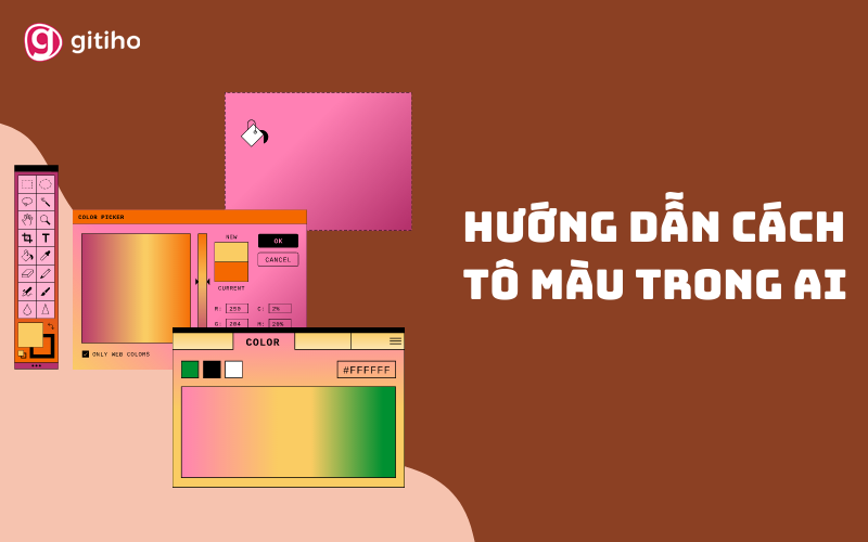 Gradient trong illustrator  Công cụ tô màu chuyển sắc trong AI