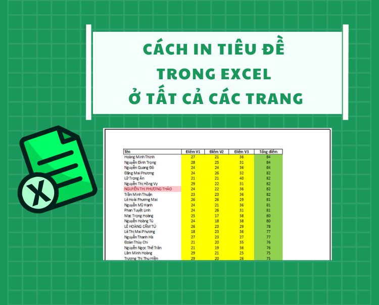 Làm thế nào để tùy chỉnh tiêu đề khi lặp lại trong file Excel?