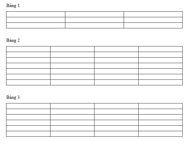 Cách chọn nhiều bảng trong Word thủ công