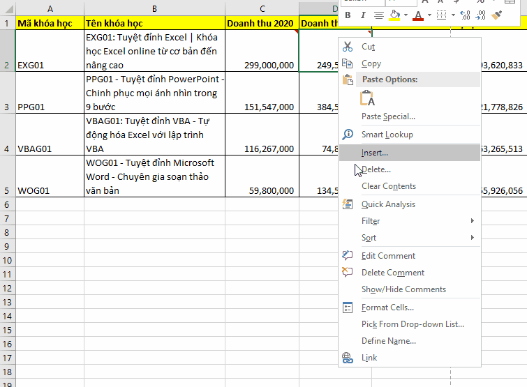 Copy ghi chú bằng chuột