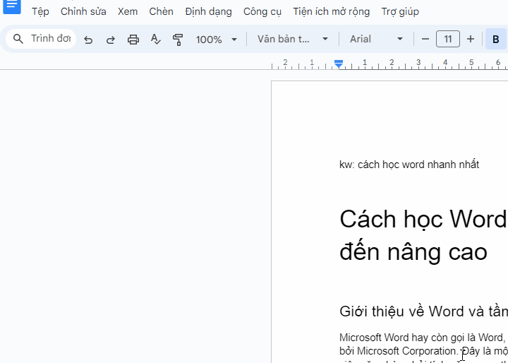 Sử dụng outline để điều hướng nhanh hơn