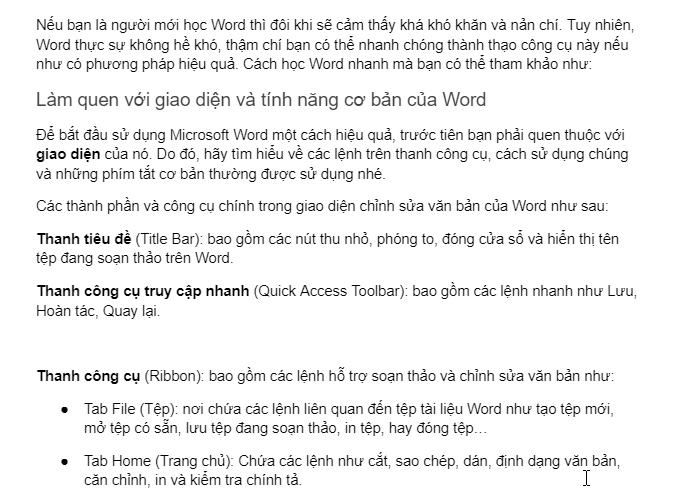 Tăng hoặc giảm kích thước phông chữ trong Google docs