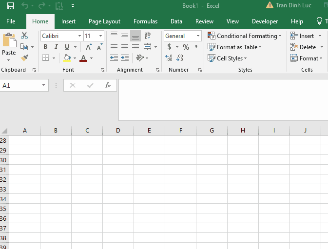Hiển thị thanh công cụ Excel tự động