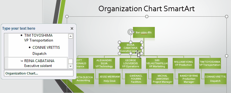 Tạo sơ đồ tổ chức với các mẫu có sẵn trong Powerpoint 4