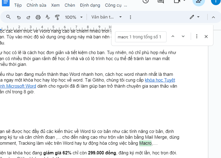 Tra cứu nghĩa của từ ngay trong tài liệu google docs