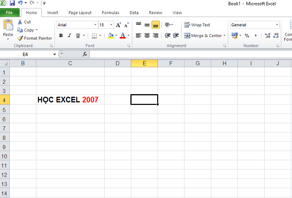 Thay thế 2007 thành 2010 trong dòng HỌC EXCEL 2007