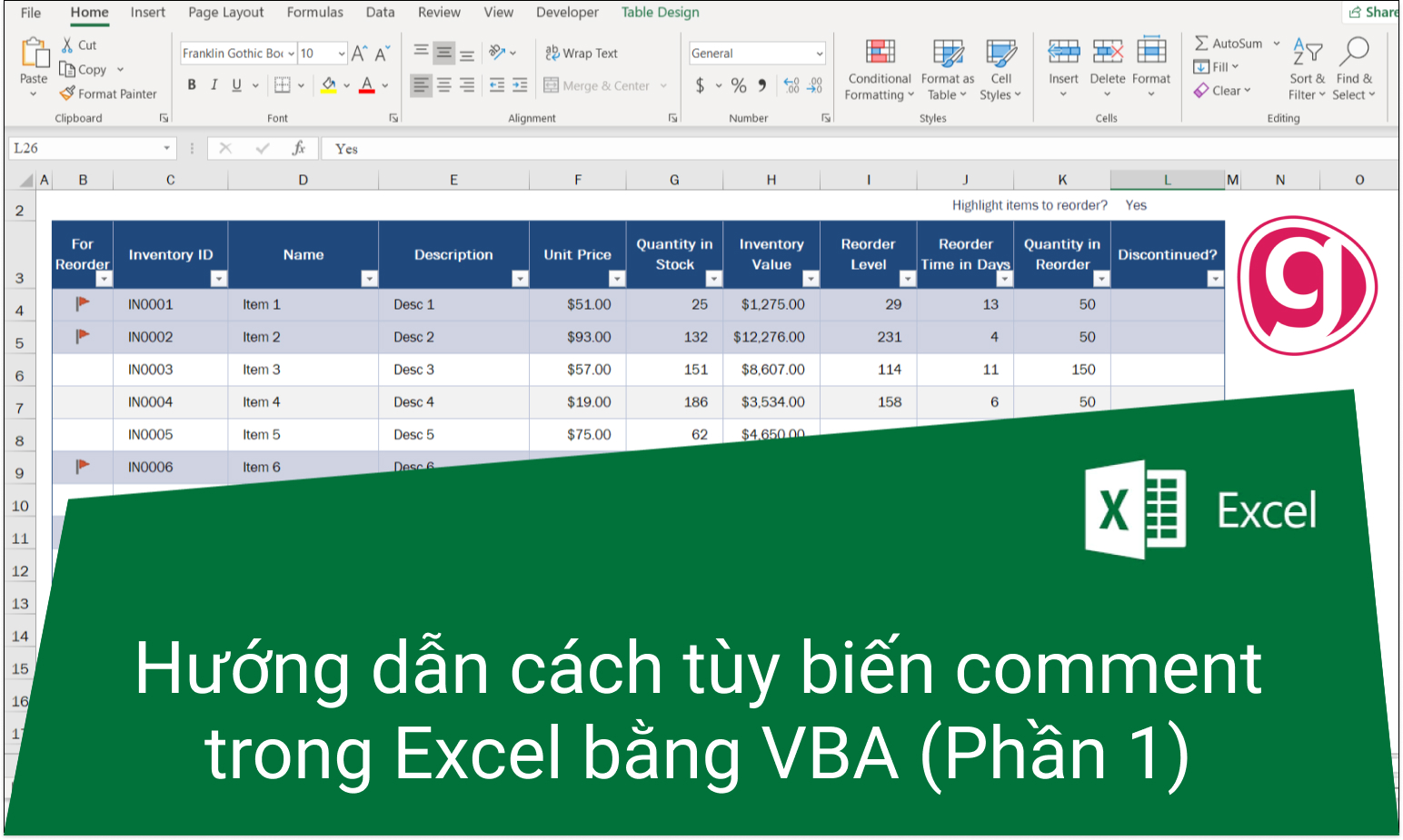 H Ng D N C Ch T Y Bi N Comment Trong Excel B Ng Vba